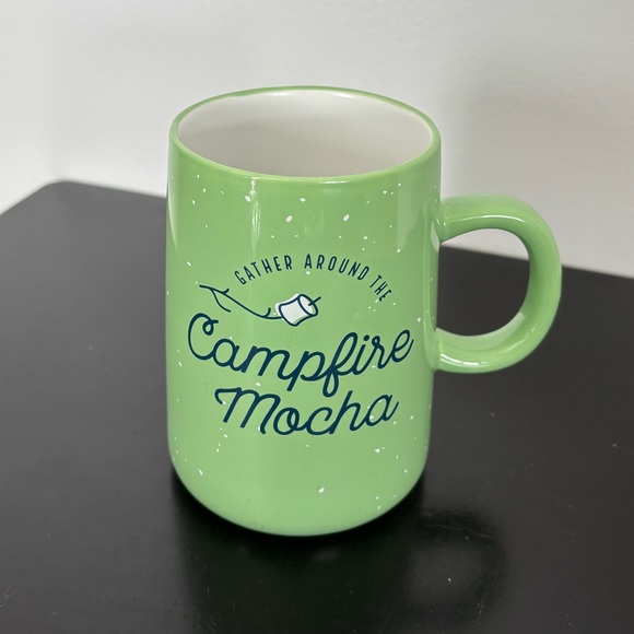 Caribou Coffee Other - 2020 Caribou Coffee Mug 14 oz Gather  Around The Campfire Mocha Green Speckled